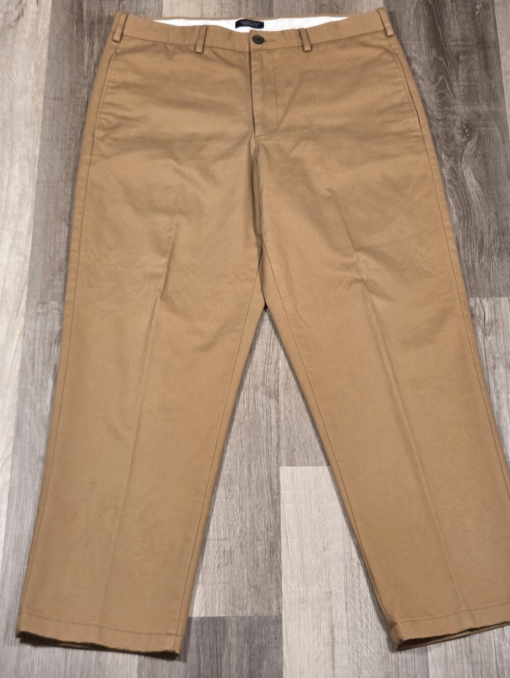 Lands' End Men's Trad Fit No Iron Chino Pants Brown/Tan 34